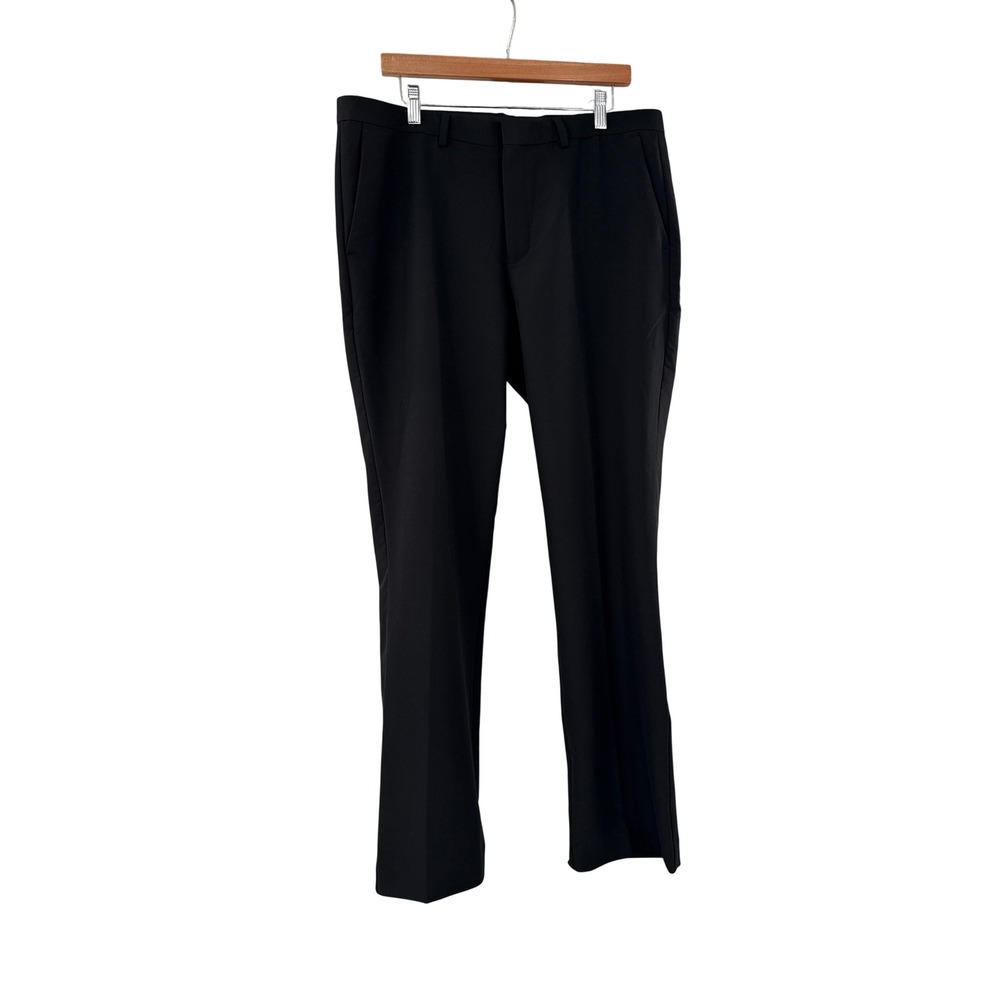 Calvin Klein Dress Pants Men 36x32 Black Flat Front Stretch Modern Trousers